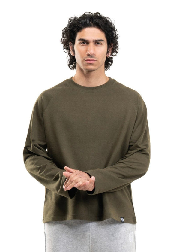RAGLAN CROPPED TEE - MILITARY GREEN