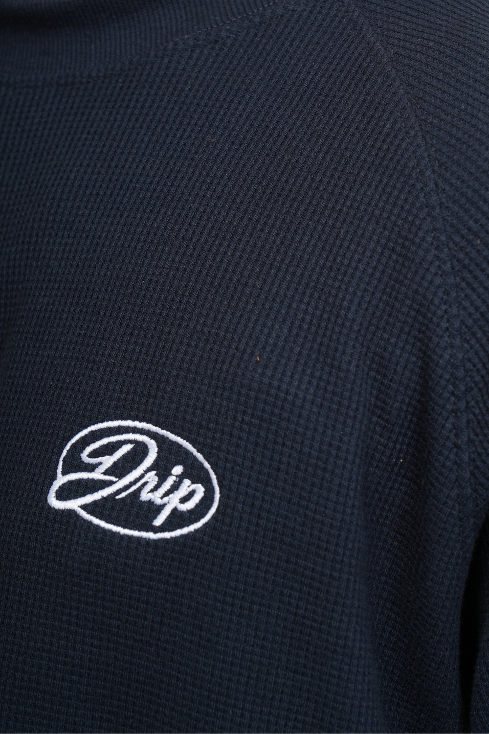 RAGLAN CROPPED WAFFLE KNIT - NAVY