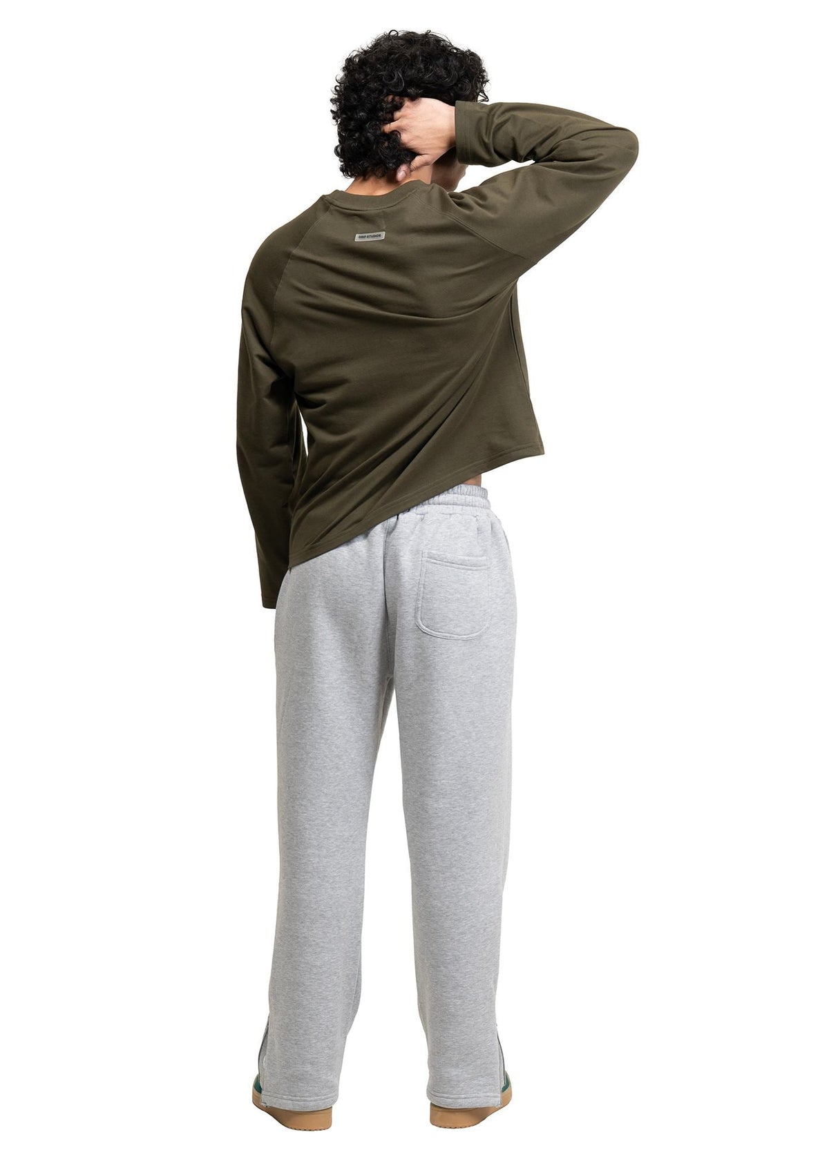 RAGLAN CROPPED TEE - MILITARY GREEN