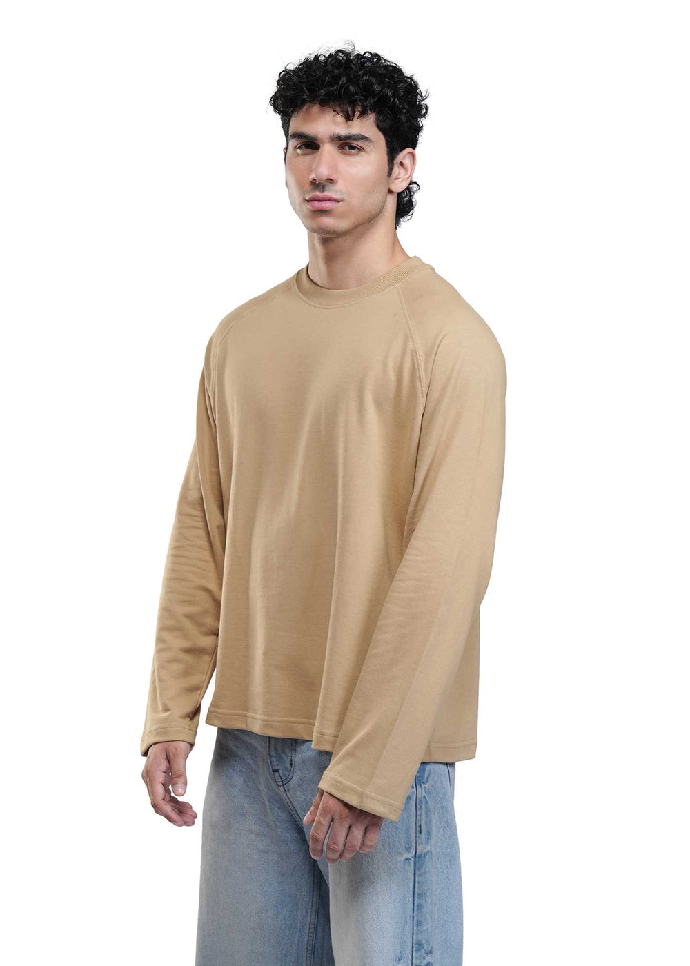 RAGLAN CROPPED TEE - BEIGE
