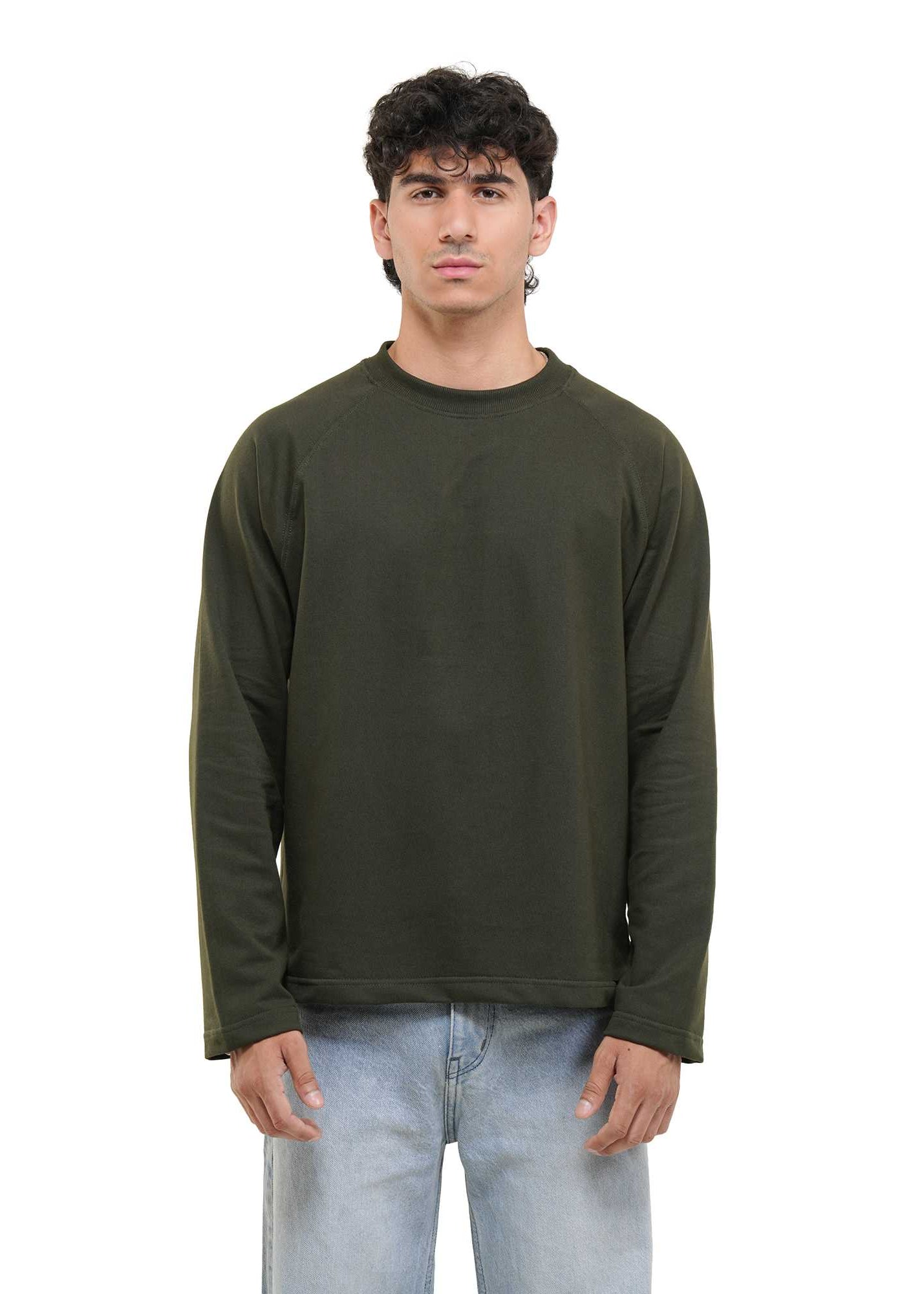 RAGLAN CROPPED TEE - DARK GREEN