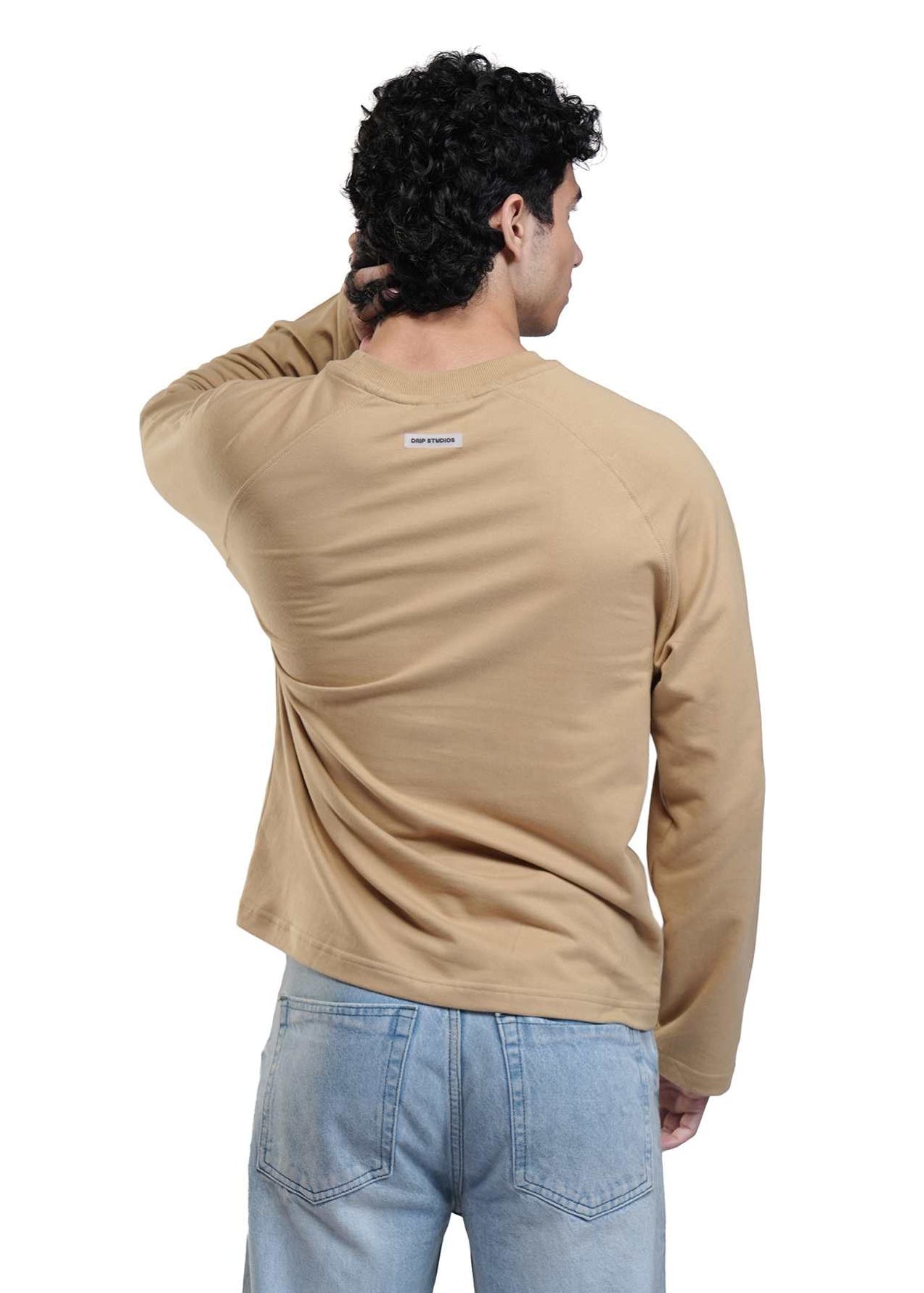 RAGLAN CROPPED TEE - BEIGE