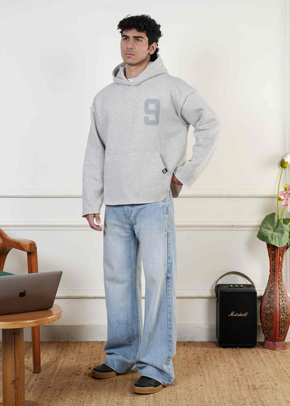 ESSENTIAL CROPPED HOOD - MELANGE