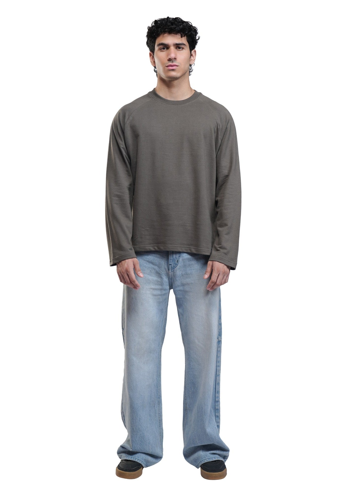 RAGLAN CROPPED TEE - GREY