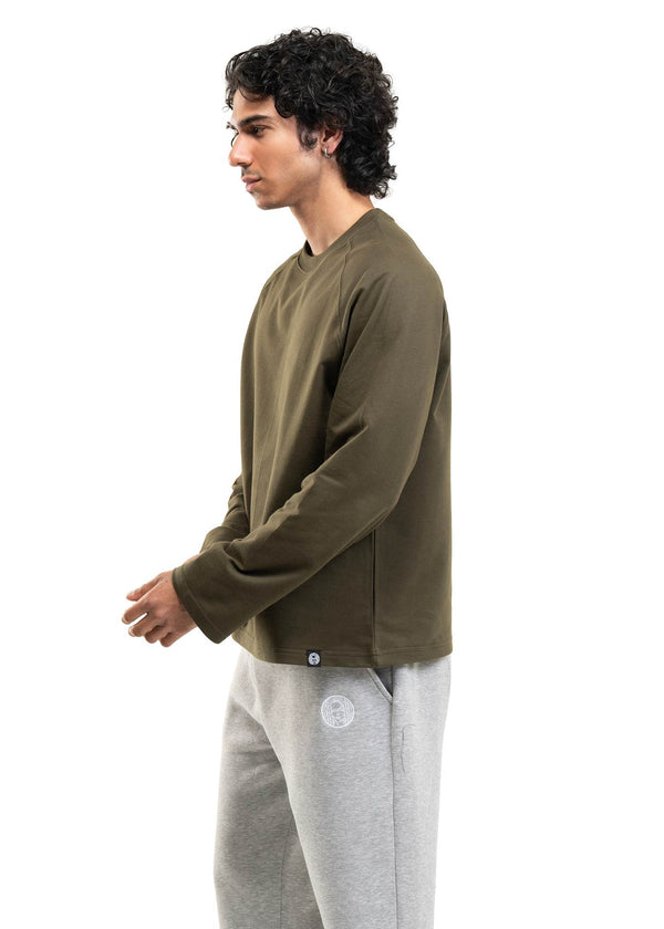 RAGLAN CROPPED TEE - MILITARY GREEN