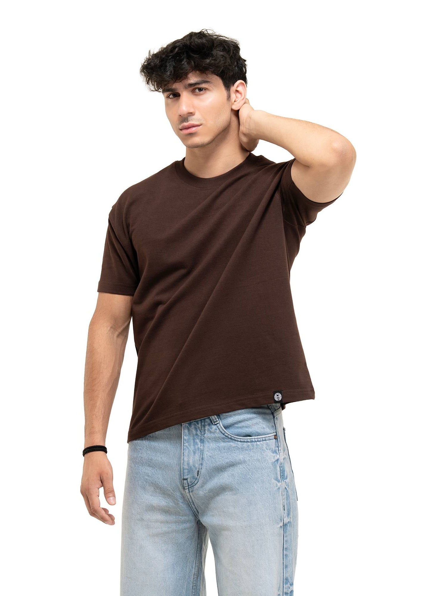 REGULAR CROPPED TEE - COFFEE