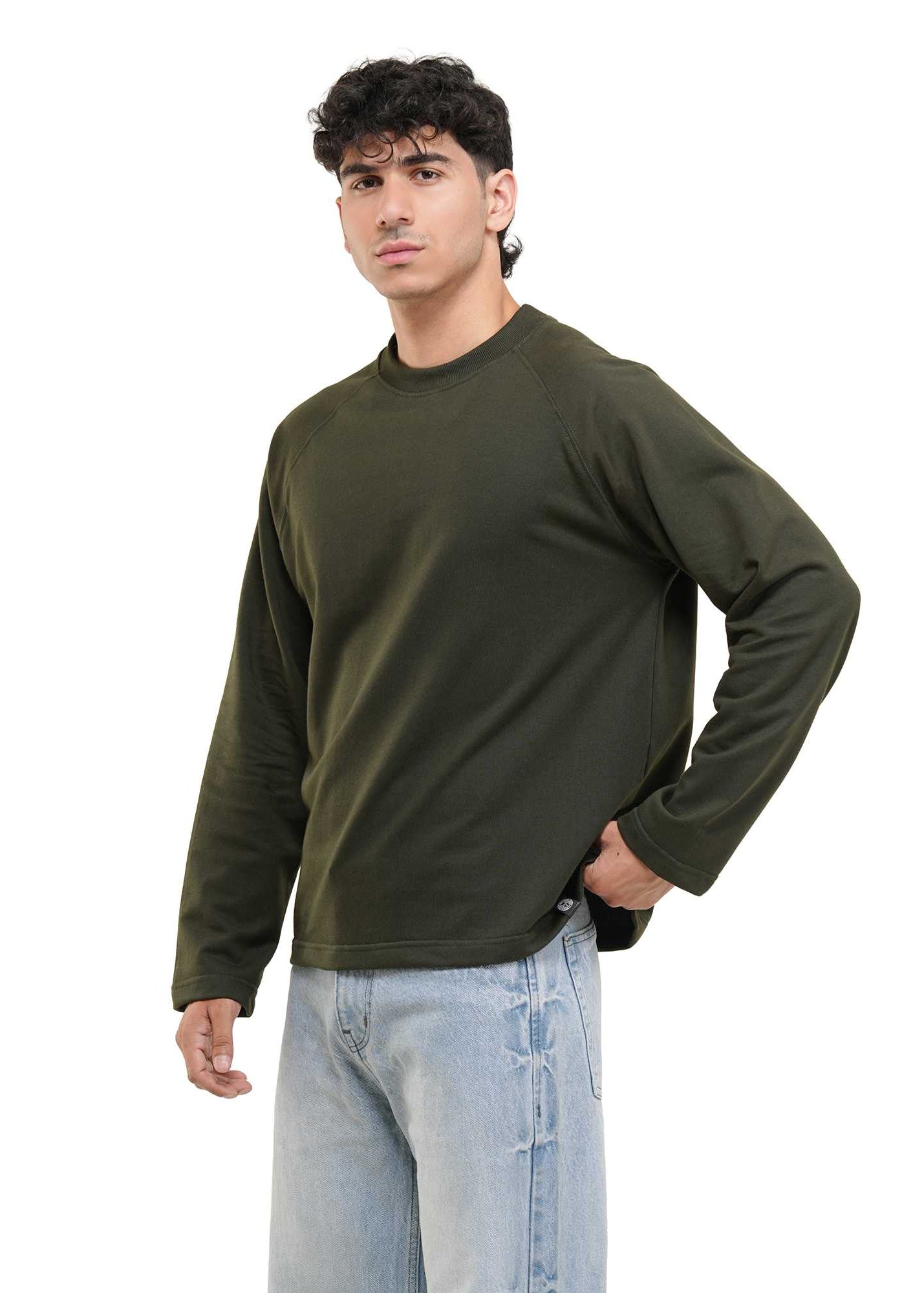 RAGLAN CROPPED TEE - DARK GREEN