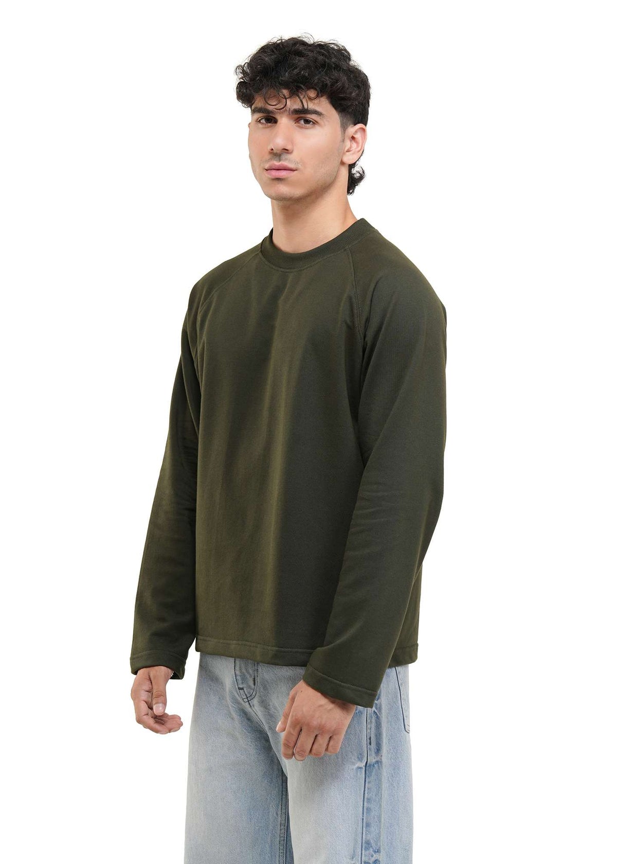 RAGLAN CROPPED TEE - DARK GREEN