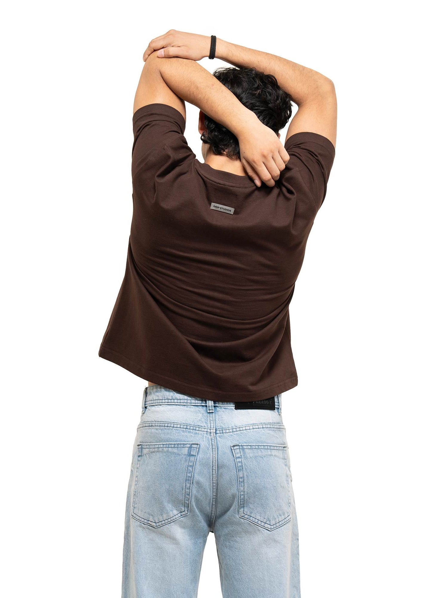 REGULAR CROPPED TEE - COFFEE
