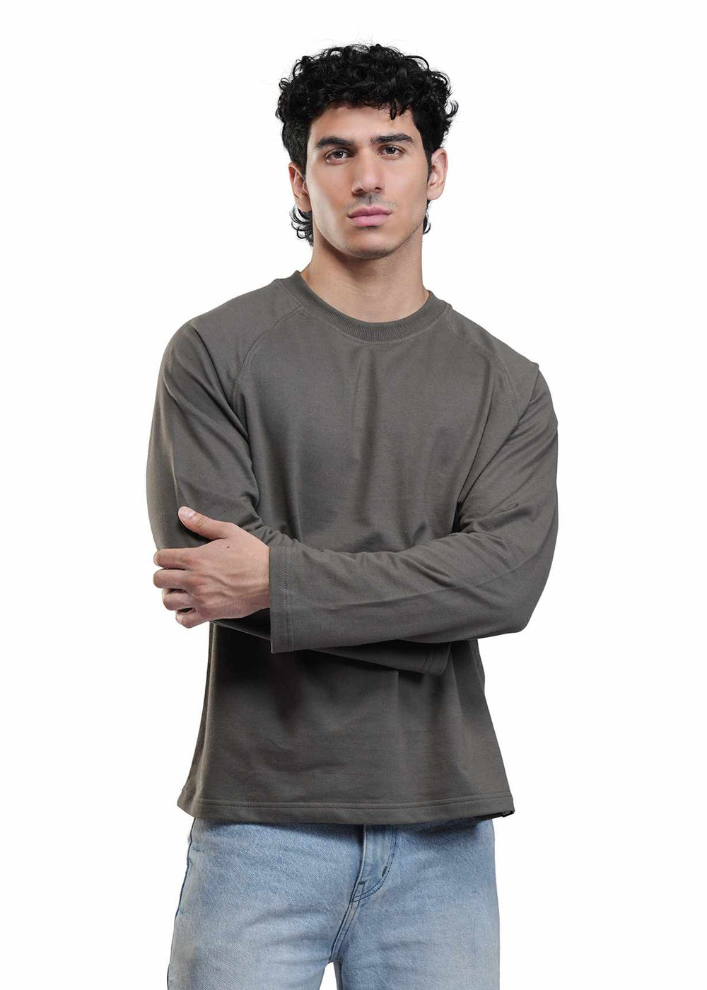 RAGLAN CROPPED TEE - GREY
