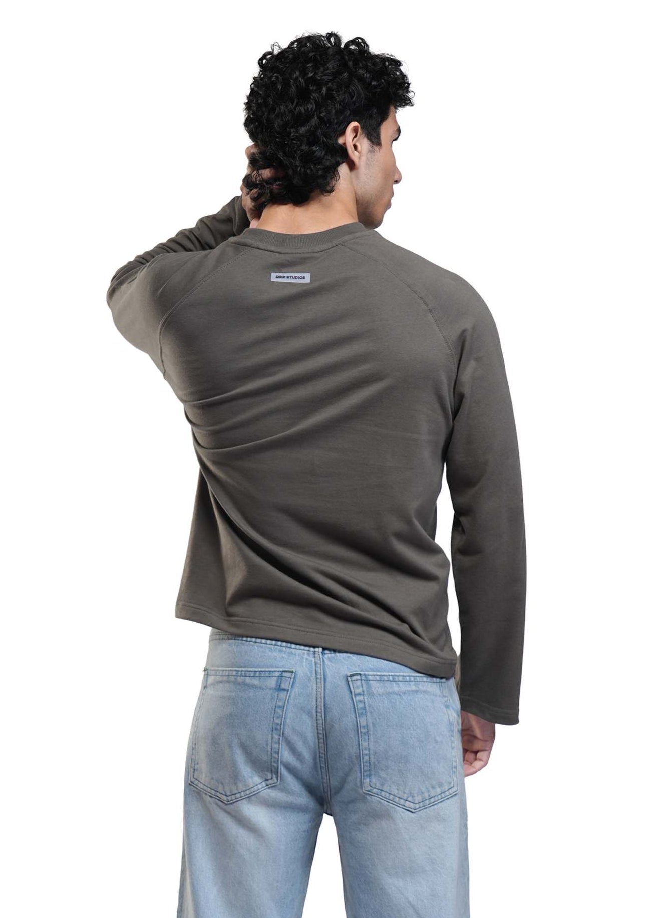 RAGLAN CROPPED TEE - GREY