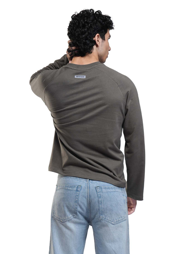RAGLAN CROPPED TEE - GREY