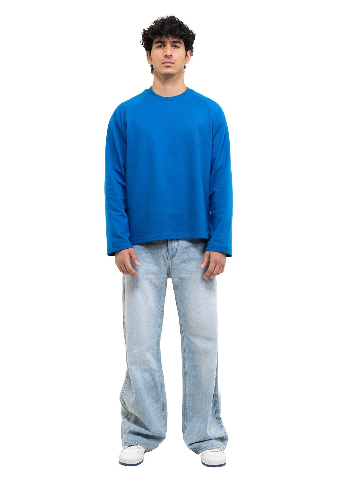 RAGLAN CROPPED TEE - ROYAL BLUE