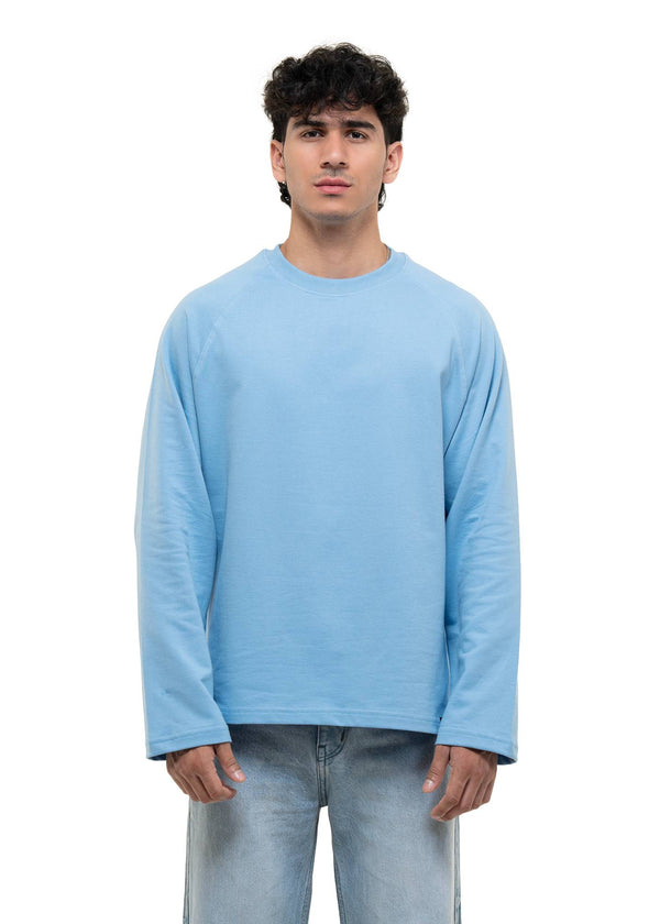 RAGLAN CROPPED TEE - BABY BLUE