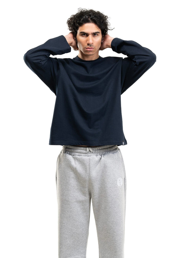 RAGLAN CROPPED TEE - NAVY