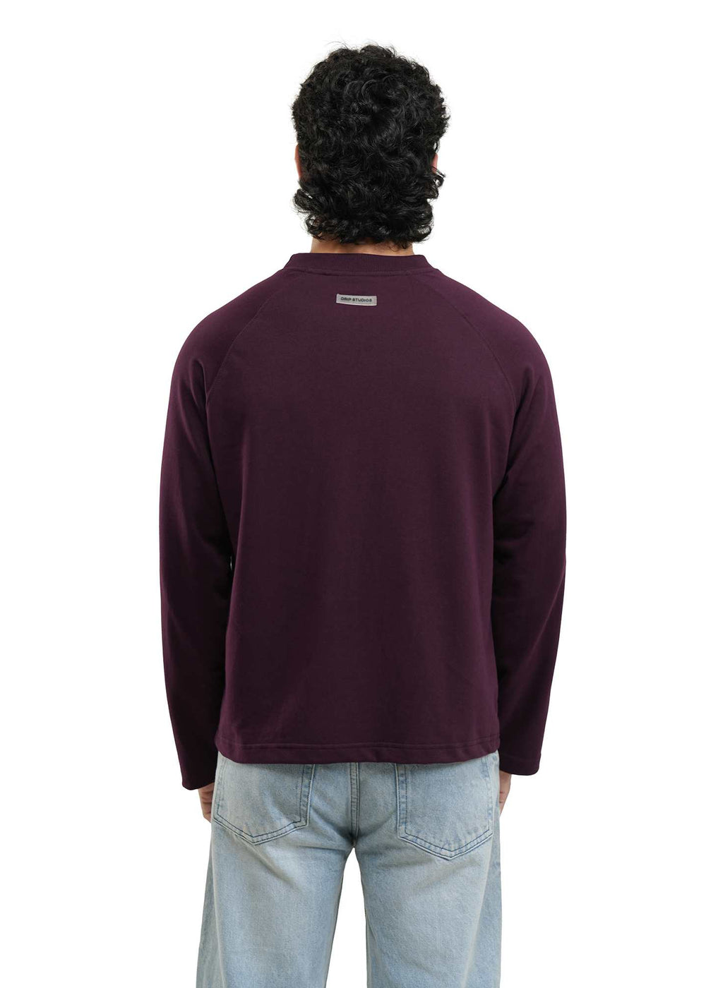 RAGLAN CROPPED TEE - DEEP PLUM