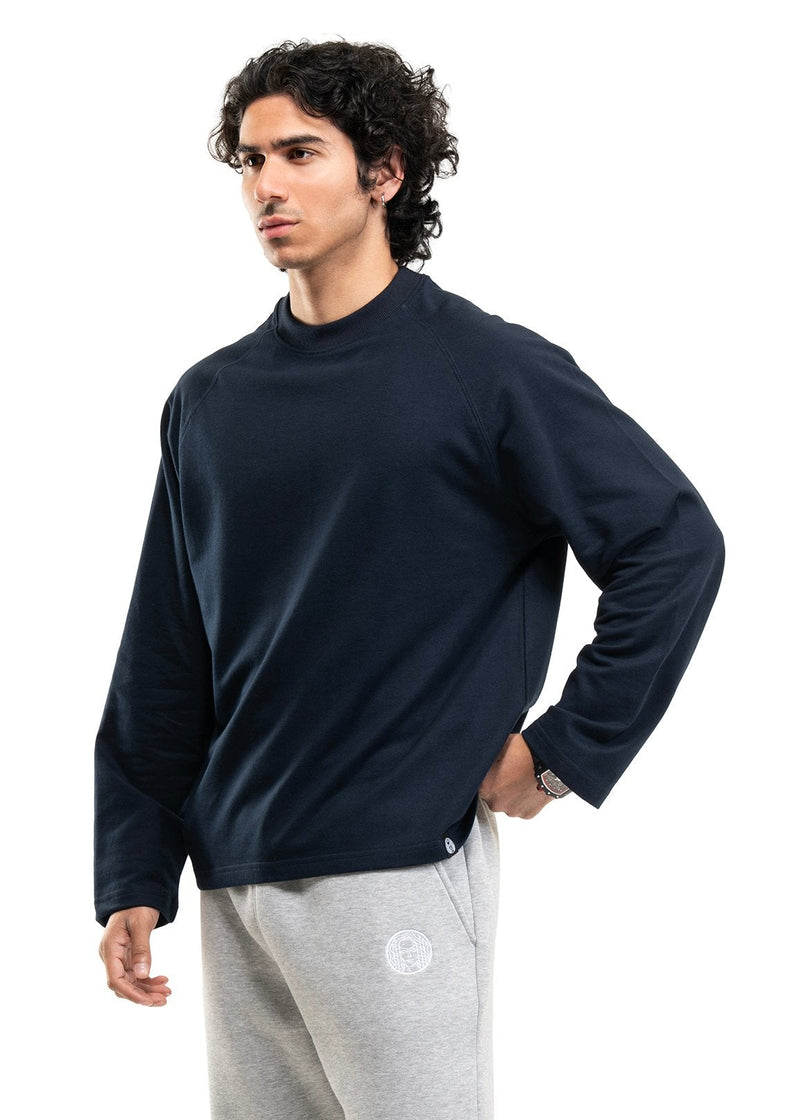 RAGLAN CROPPED TEE - NAVY