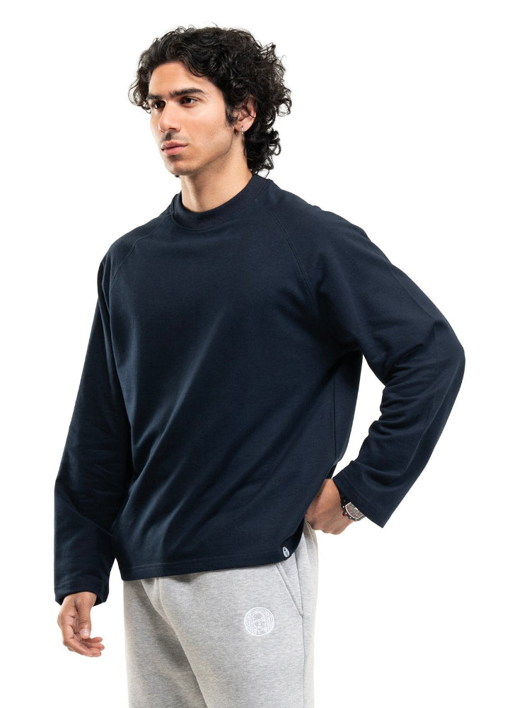 RAGLAN CROPPED TEE - NAVY