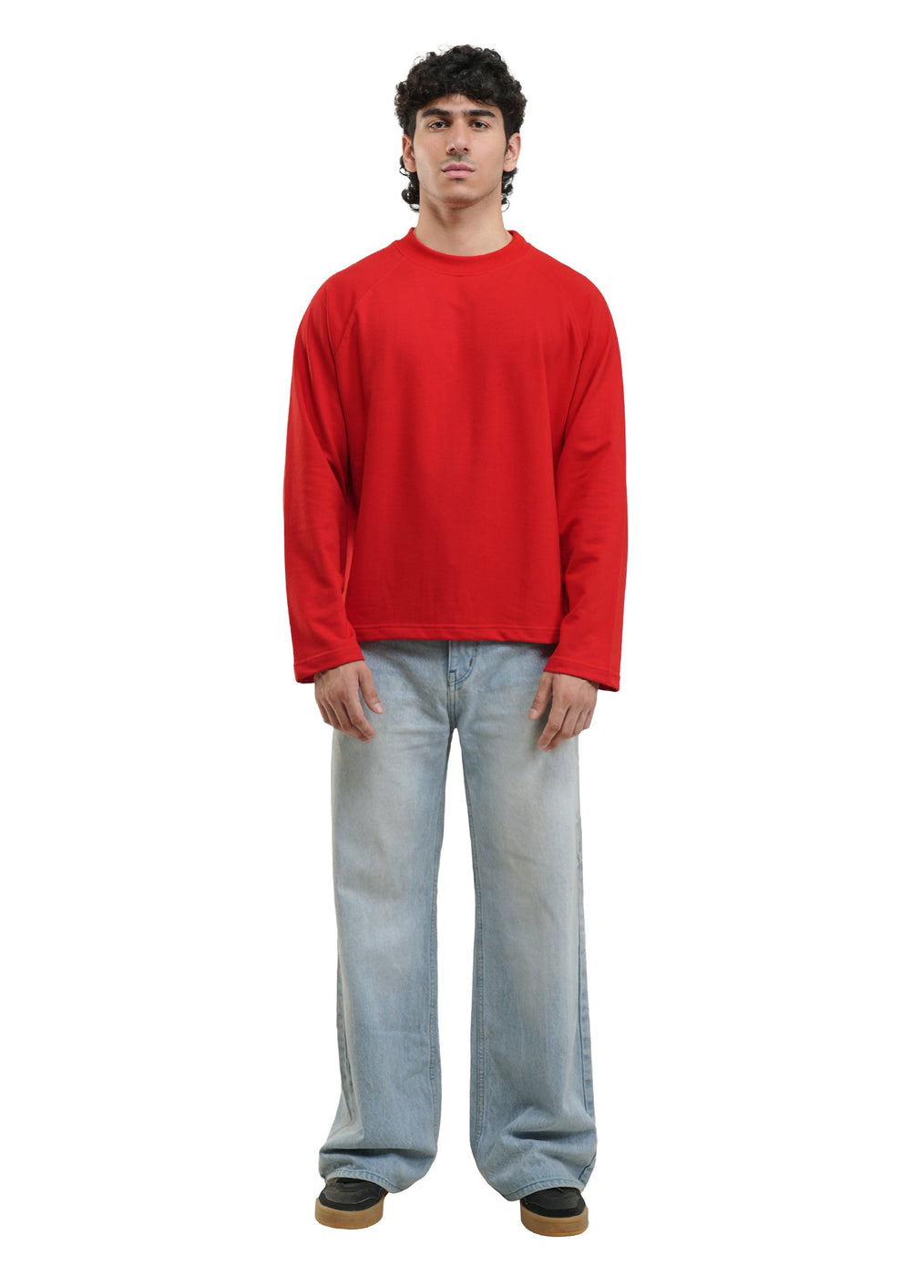 RAGLAN CROPPED TEE - TRUE RED