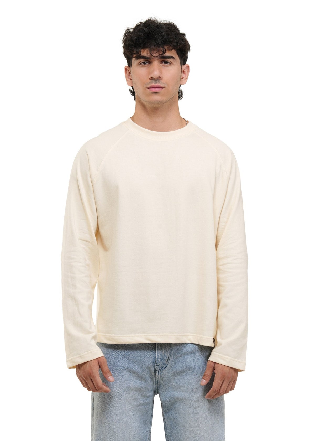 RAGLAN CROPPED TEE - CREAM