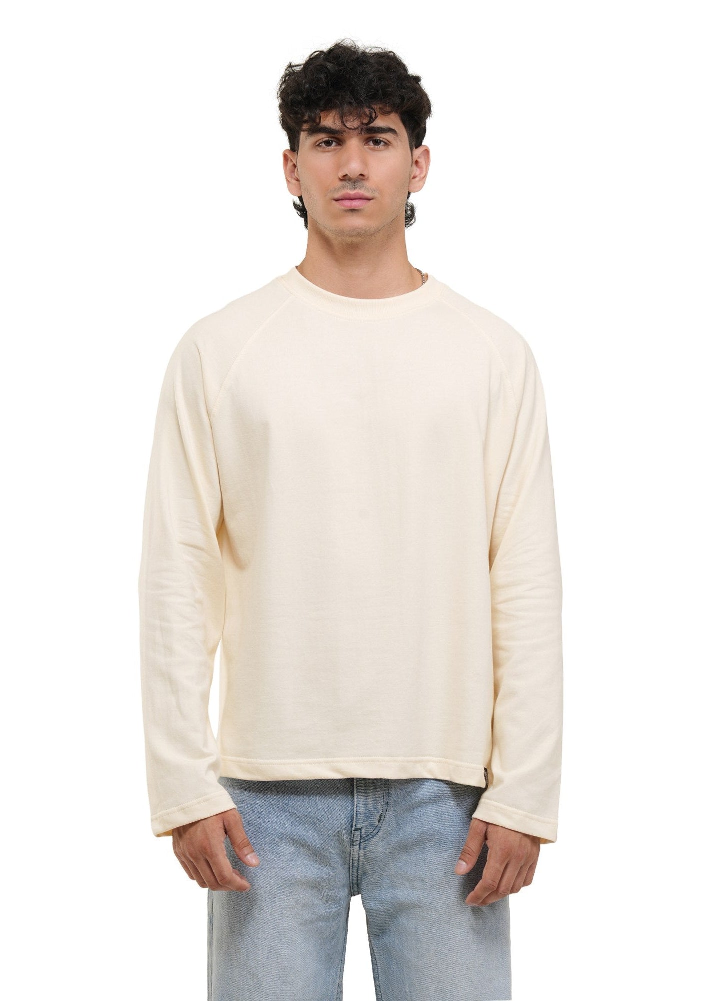 RAGLAN CROPPED TEE - CREAM