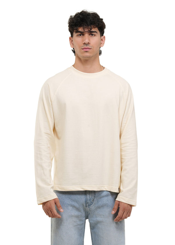 RAGLAN CROPPED TEE - CREAM