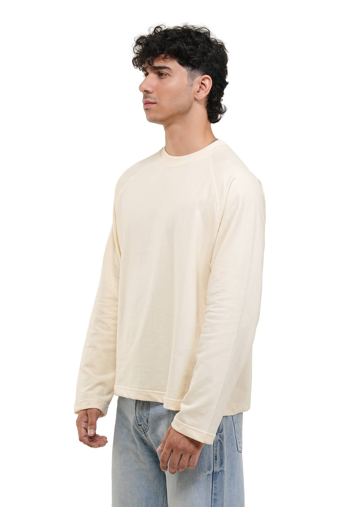 RAGLAN CROPPED TEE - CREAM