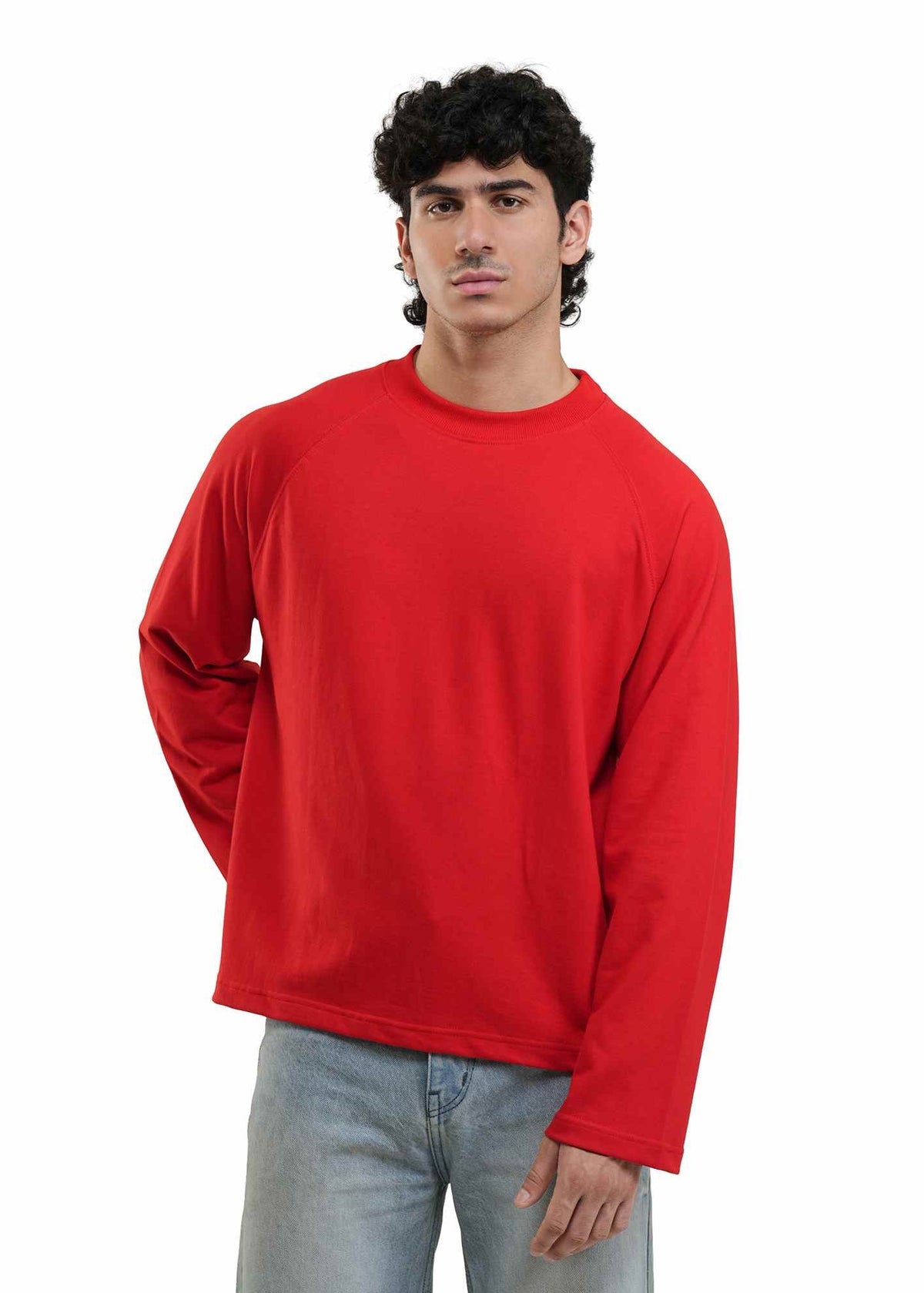 RAGLAN CROPPED TEE - TRUE RED