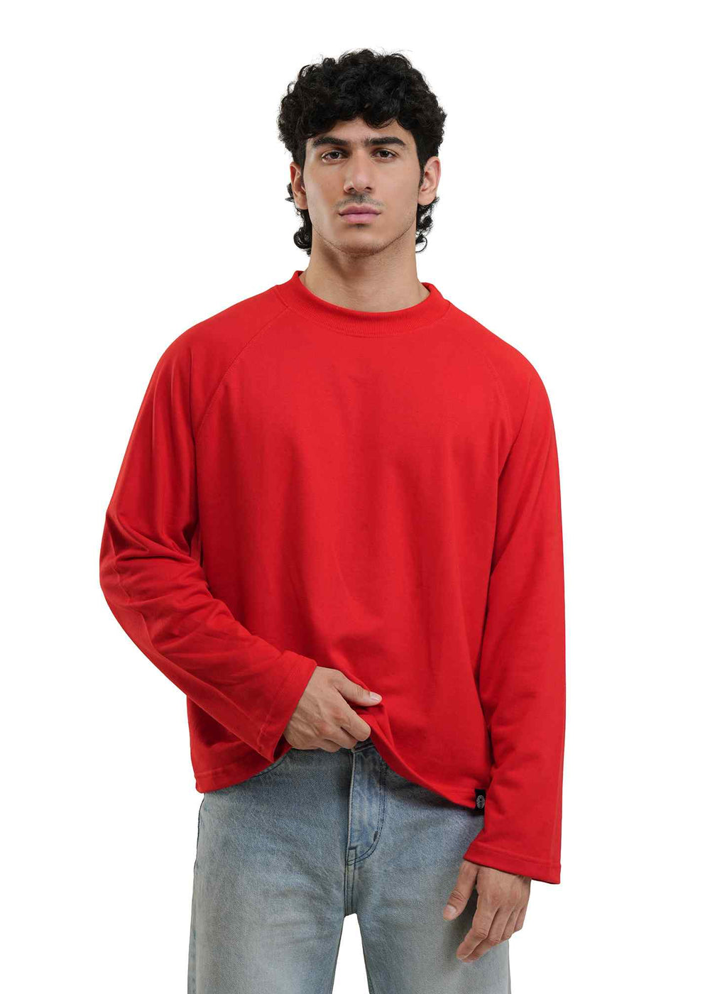 RAGLAN CROPPED TEE - TRUE RED