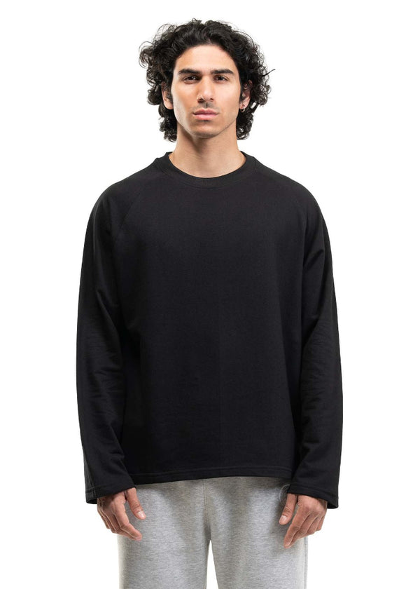 RAGLAN CROPPED TEE - BLACK