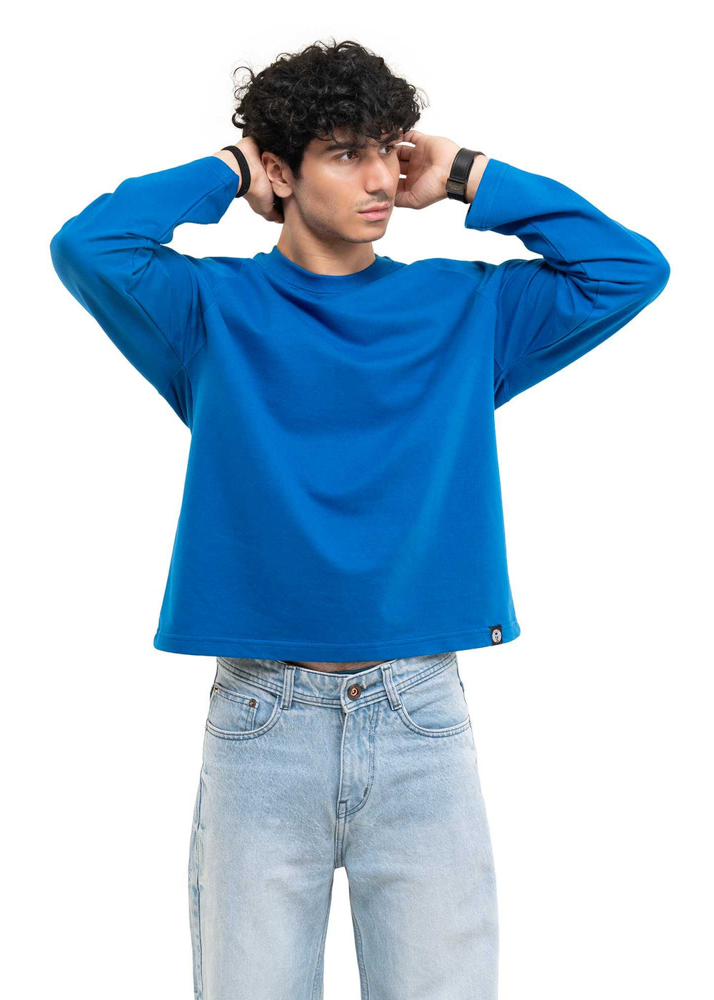 RAGLAN CROPPED TEE - ROYAL BLUE