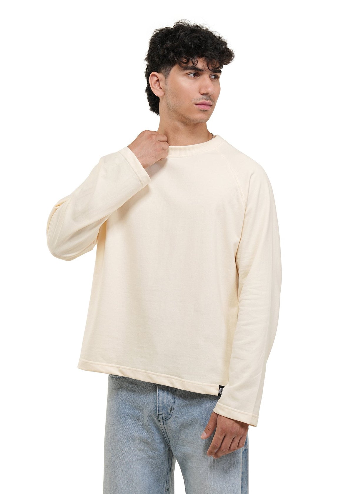 RAGLAN CROPPED TEE - CREAM