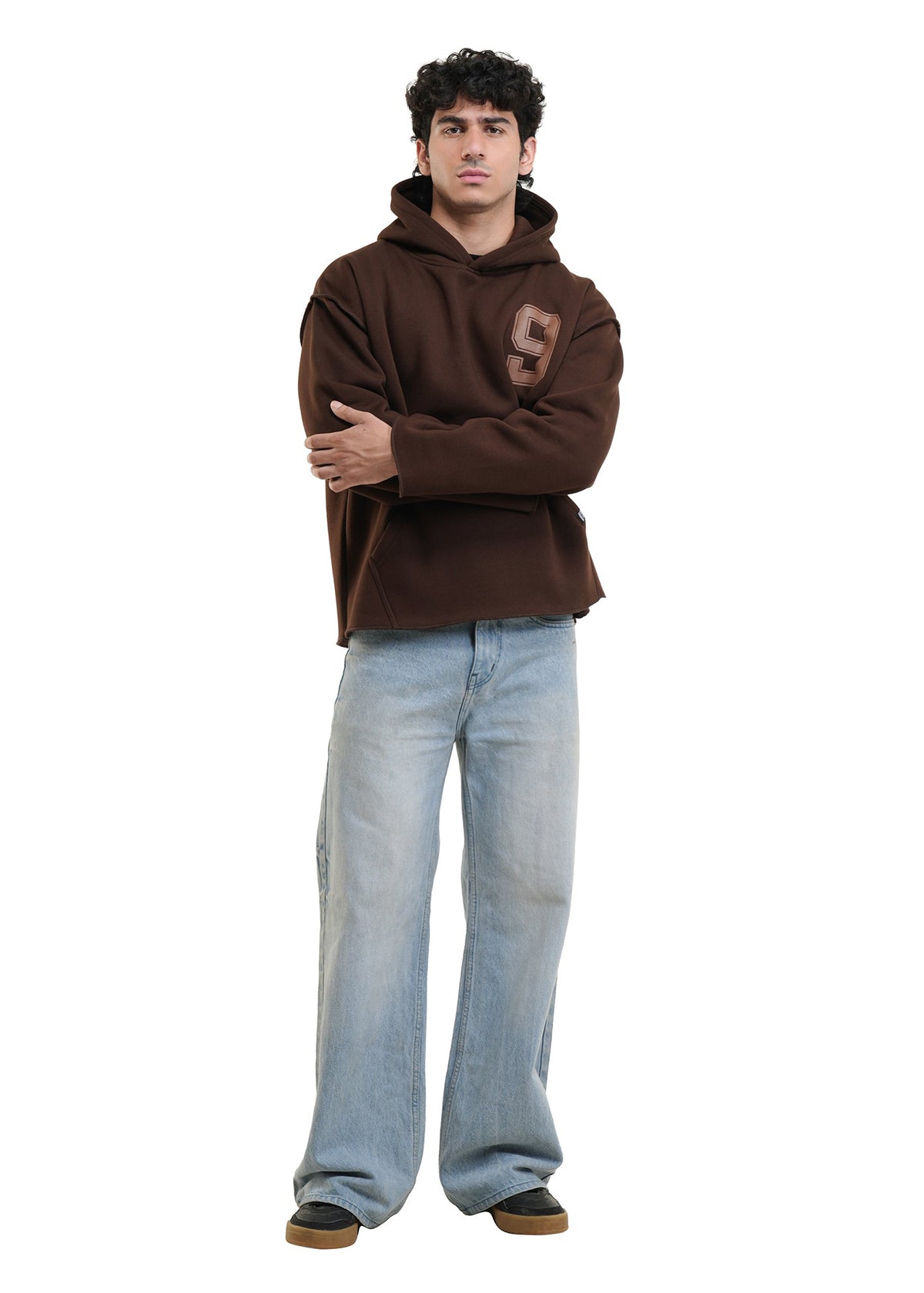 ESSENTIAL CROPPED HOOD - COFFEE