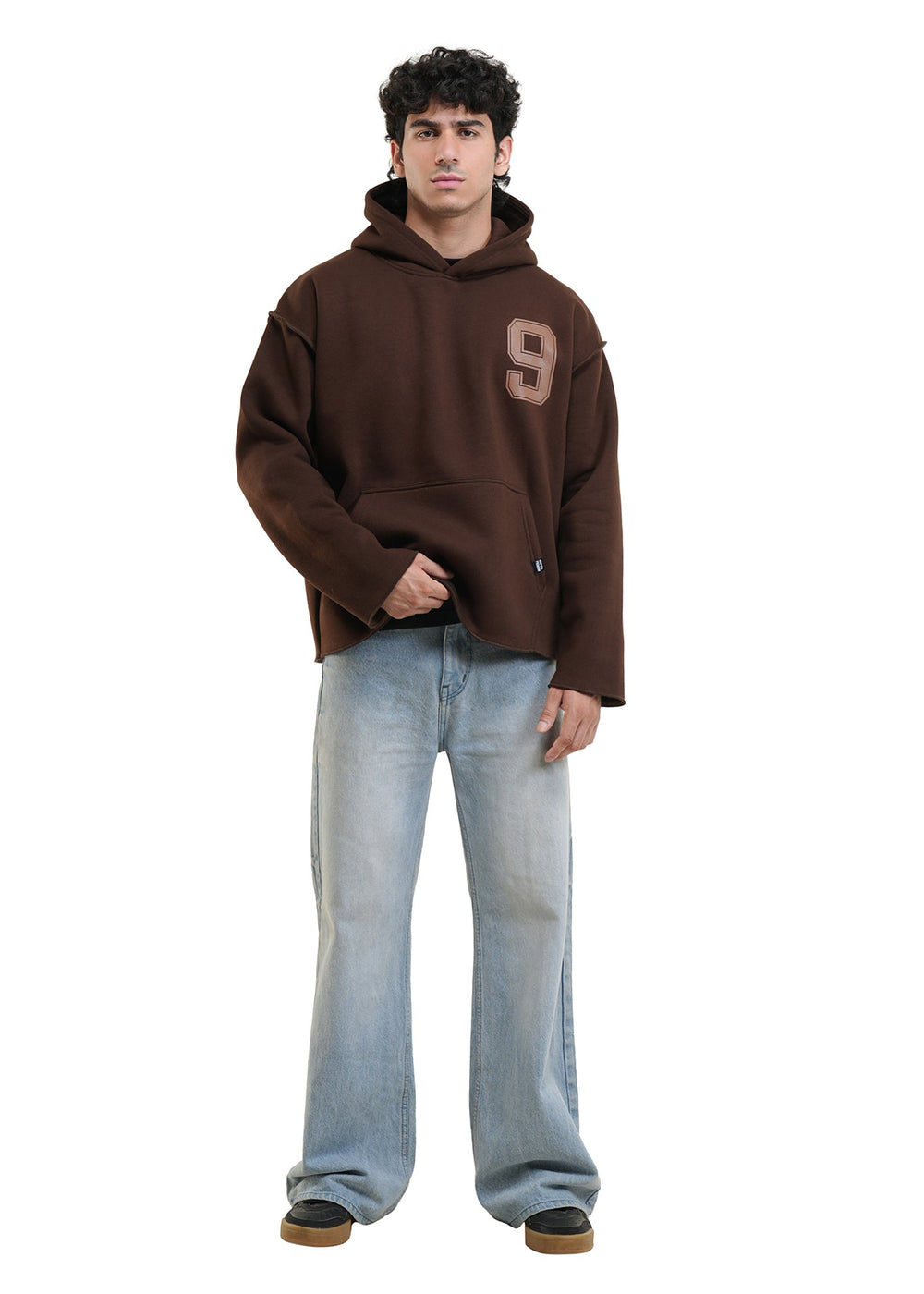 ESSENTIAL CROPPED HOOD - COFFEE