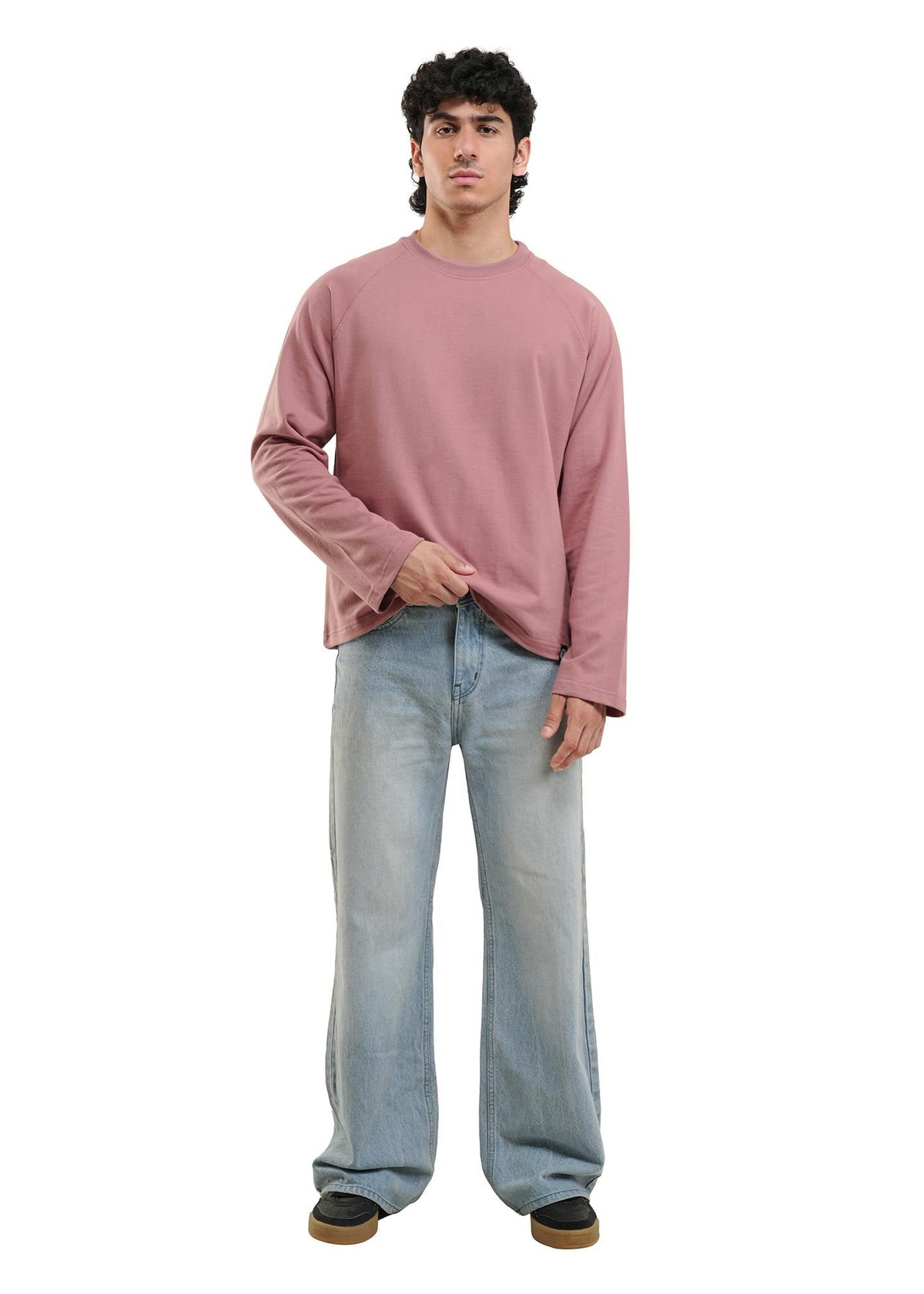 RAGLAN CROPPED TEE - DUSTY ROSE