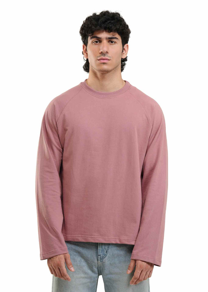 RAGLAN CROPPED TEE - DUSTY ROSE