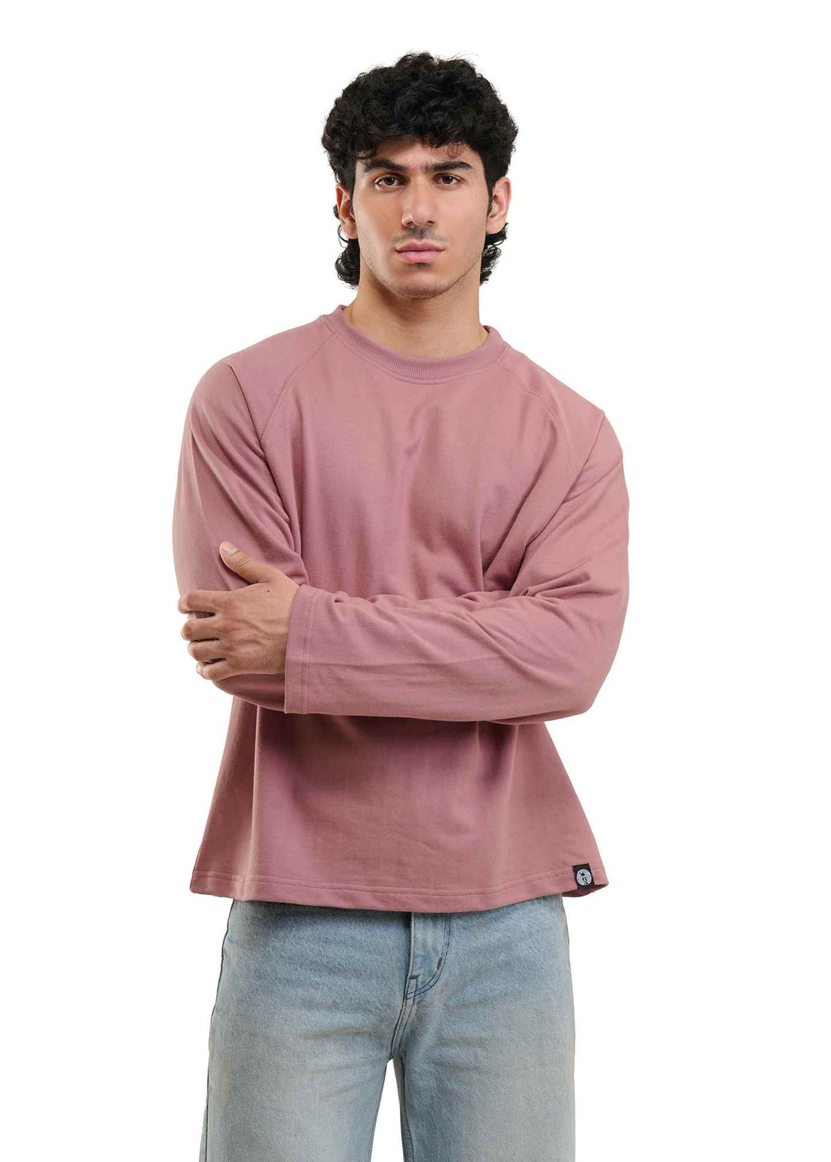 RAGLAN CROPPED TEE - DUSTY ROSE