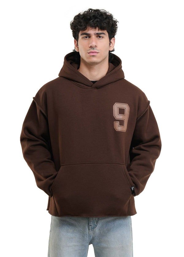 ESSENTIAL CROPPED HOOD - COFFEE