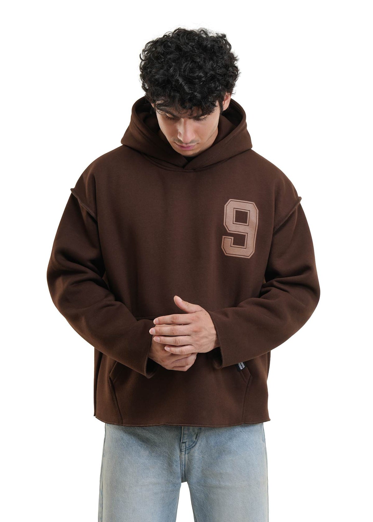 ESSENTIAL CROPPED HOOD - COFFEE