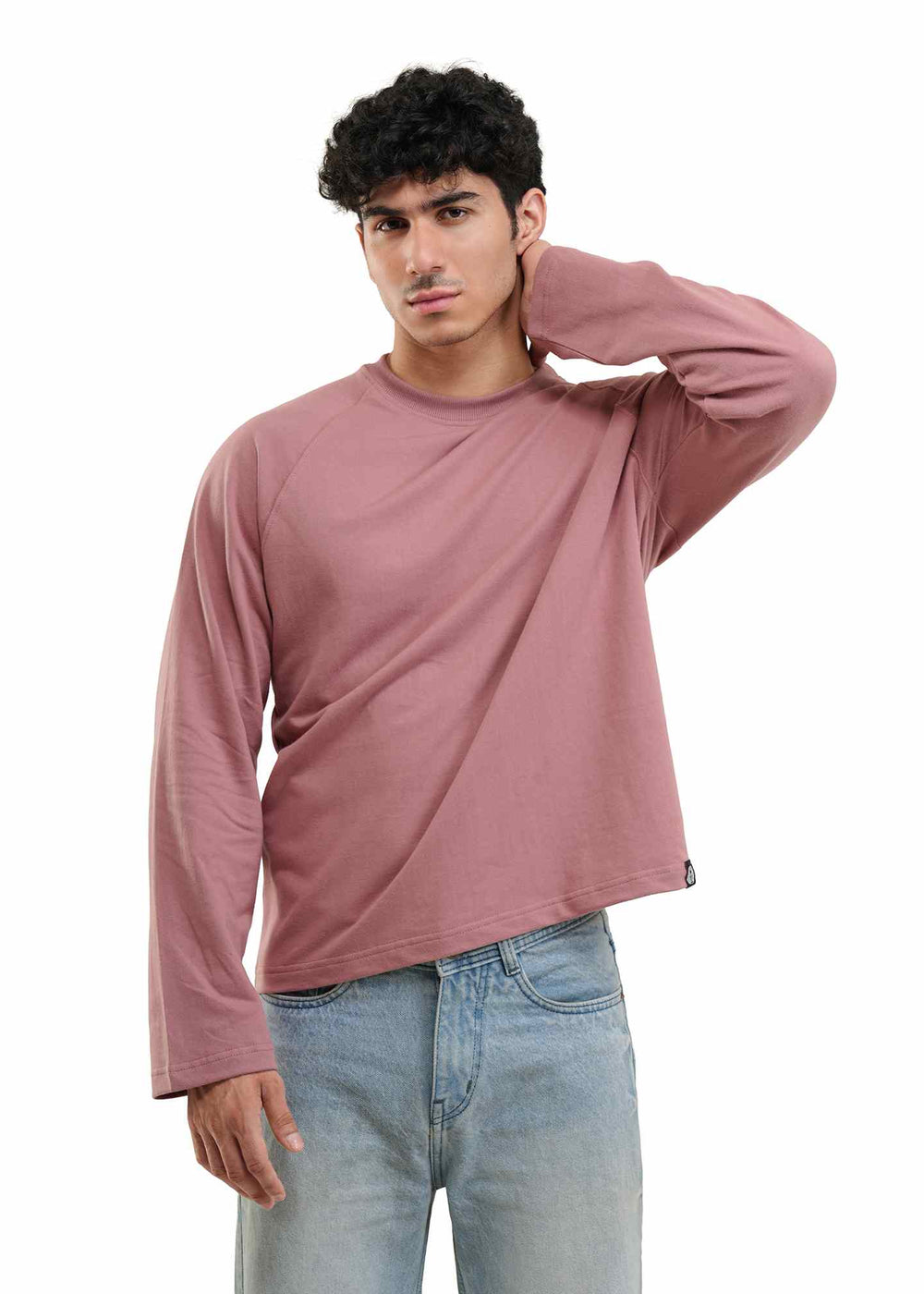 RAGLAN CROPPED TEE - DUSTY ROSE