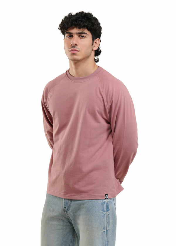 RAGLAN CROPPED TEE - DUSTY ROSE