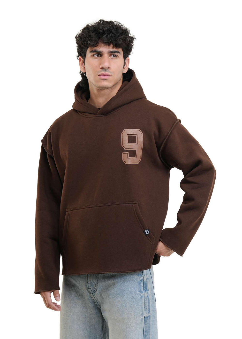 ESSENTIAL CROPPED HOOD - COFFEE