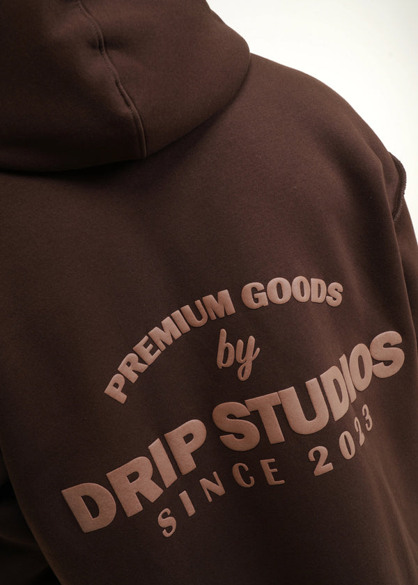 ESSENTIAL CROPPED HOOD - COFFEE