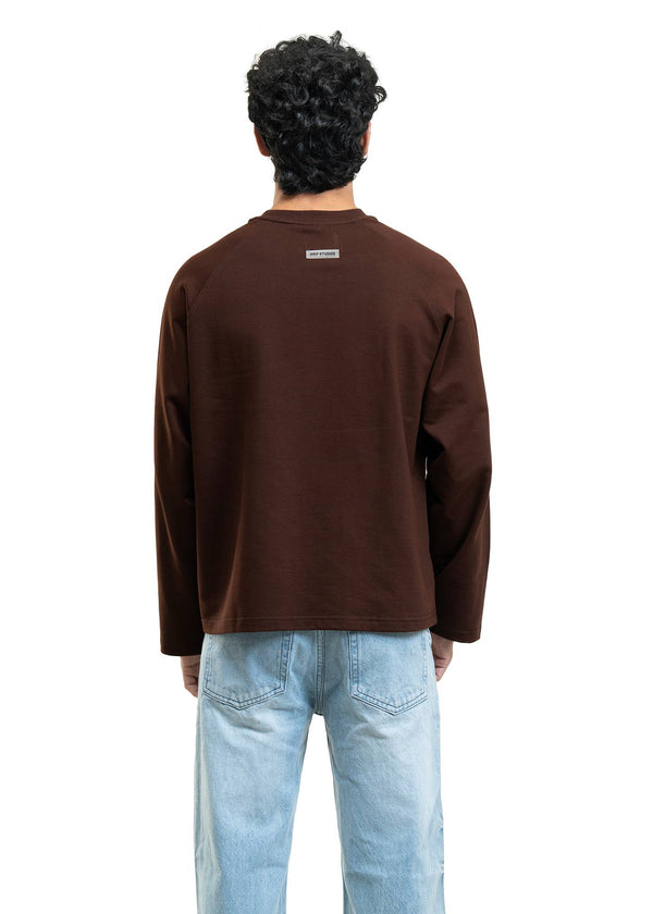 RAGLAN CROPPED TEE - COFFEE