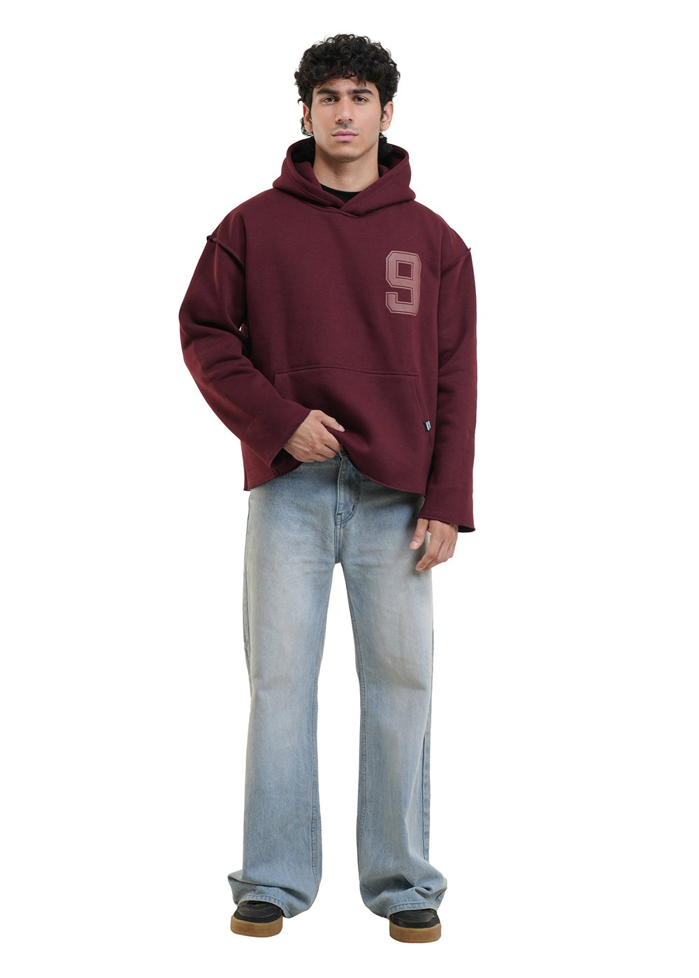 ESSENTIAL CROPPED HOOD - WINE