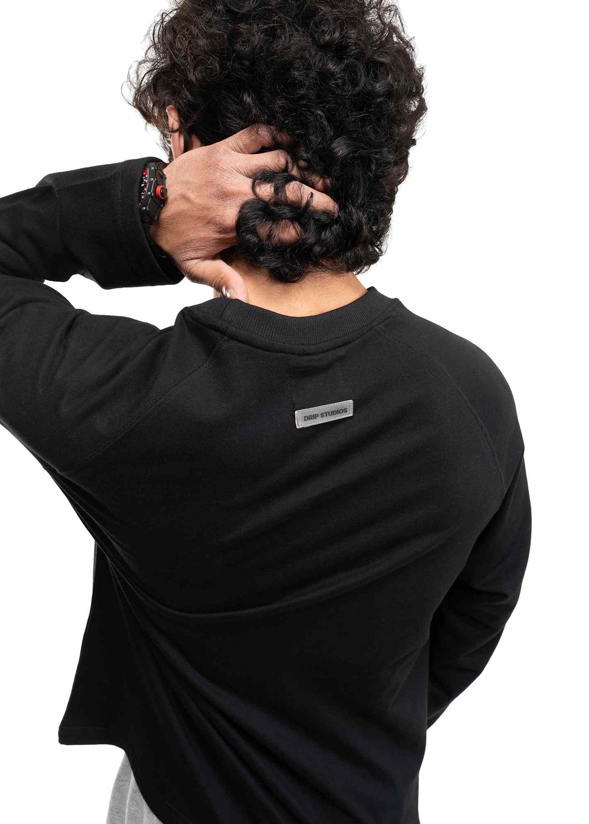 RAGLAN CROPPED TEE - BLACK