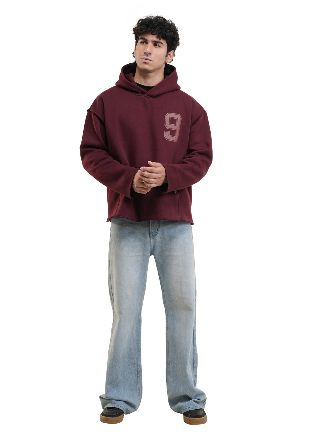 ESSENTIAL CROPPED HOOD - WINE