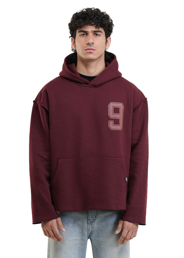 ESSENTIAL CROPPED HOOD - WINE