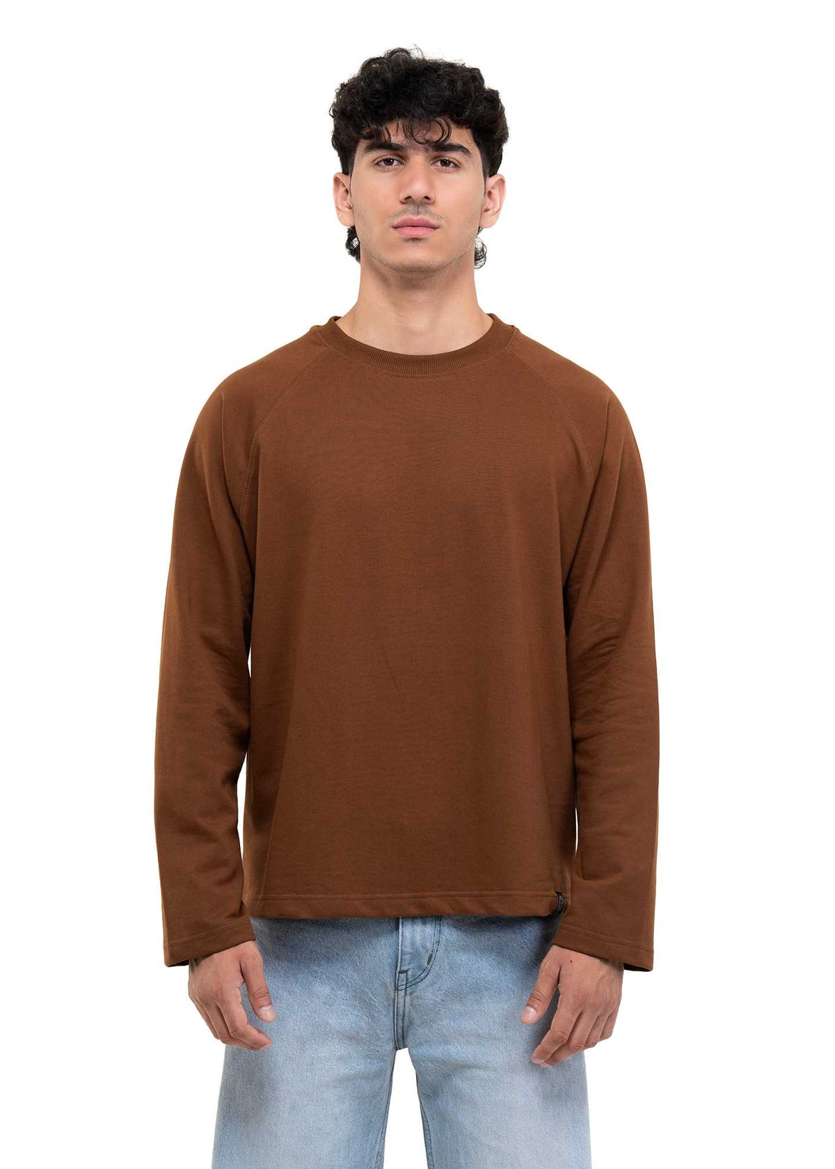 RAGLAN CROPPED TEE - BURNT BROWN