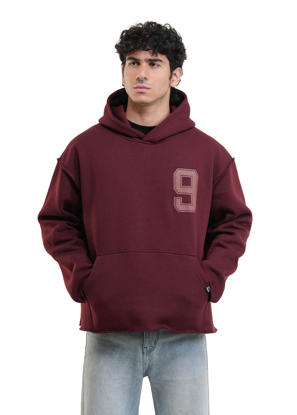 ESSENTIAL CROPPED HOOD - WINE